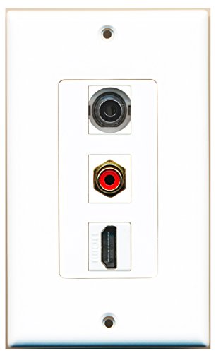 RiteAV - 1 Port HDMI and 1 Port RCA Red and 1 Port 3.5mm Decorative Wall Plate Decorative