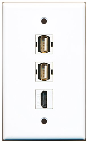 RiteAV - 1 Port HDMI 2 Port USB A-A Wall Plate