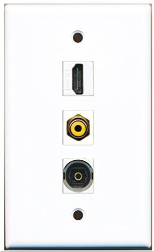 RiteAV - 1 Port HDMI and 1 Port RCA Yellow and 1 Port Toslink Wall Plate