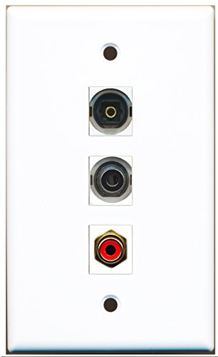 RiteAV - 1 Port RCA Red and 1 Port Toslink and 1 Port 3.5mm Wall Plate