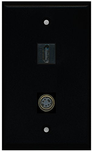 RiteAV - Black 1 Port HDMI 1 Port S-Video Wall Plate