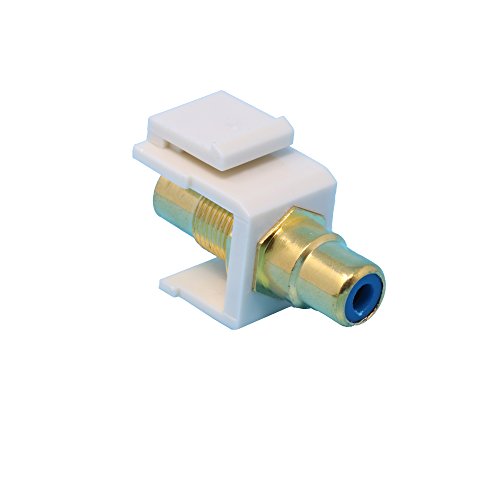 RiteAV RCA Blue Keystone Coupler Light Almond Female/Female