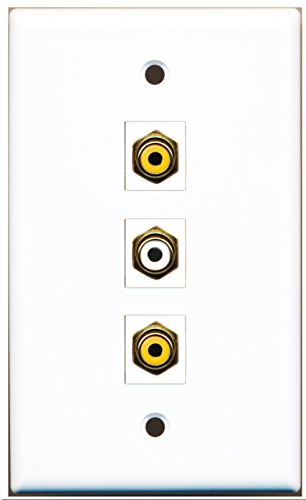 RiteAV - 1 Port RCA White 2 Port RCA Yellow Wall Plate