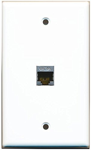 RiteAV CAT 6A Shielded Wall Plate Single Gang 1 Port White