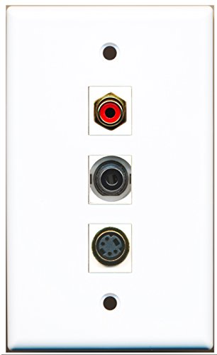 RiteAV - 1 Port RCA Red and 1 Port S-Video and 1 Port 3.5mm Wall Plate