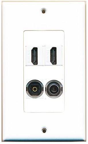 RiteAV - 2 Port HDMI 1 Port Toslink 1 Port 3.5mm Wall Plate Decorative