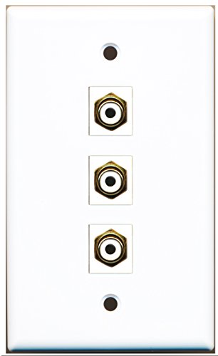 RiteAV - 3 Port RCA White Wall Plate