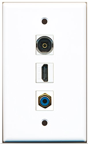 RiteAV - 1 Port HDMI 1 RCA Blue 1 Toslink Wall Plate