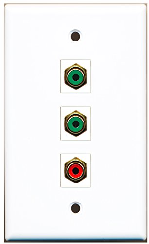 RiteAV - 1 Port RCA Red 2 Port RCA Green Wall Plate