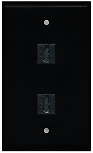 RiteAV - Black 2 Port HDMI Wall Plate
