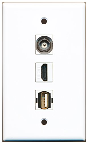 RiteAV - 1 Port HDMI 1 USB A-A 1 BNC Wall Plate