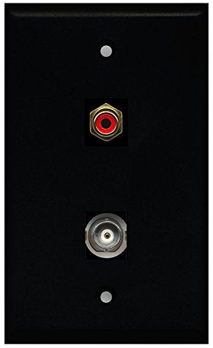 RiteAV - Black 1 Port RCA Red 1 Port BNC Wall Plate