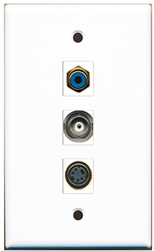 RiteAV - 1 Port RCA Blue and 1 Port S-Video and 1 Port BNC Wall Plate
