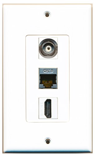RiteAV - 1 Port HDMI and 1 Port Shielded Cat6 Ethernet and 1 Port BNC Decorative Wall Plate Decorative