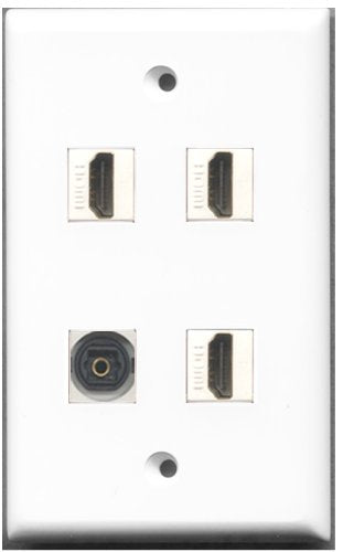RiteAV - 3 Port HDMI 1 Port Toslink Wall Plate