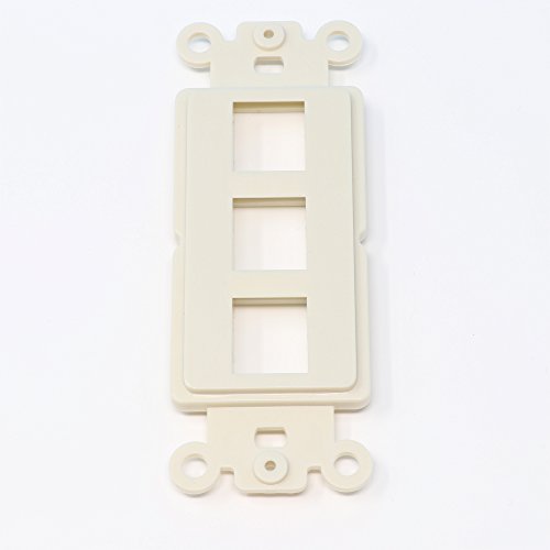 RiteAV Light Almond Blank 3 Port Modular Insert for Keystone Jacks