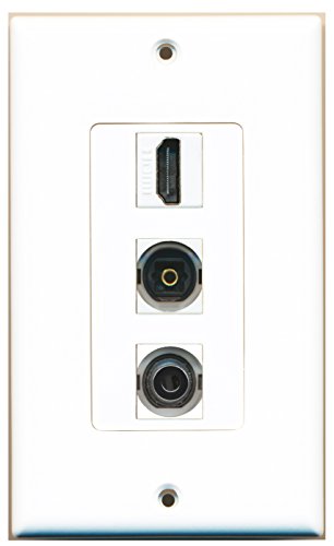 RiteAV - 1 Port HDMI and 1 Port Toslink and 1 Port 3.5mm Decorative Wall Plate Decorative