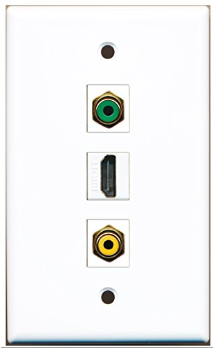RiteAV - 1 Port HDMI 1 RCA Yellow 1 RCA Green Wall Plate
