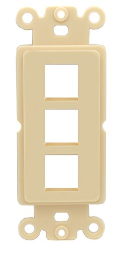 RiteAV IVORY Blank 3 Port Modular Insert for Keystone Jacks
