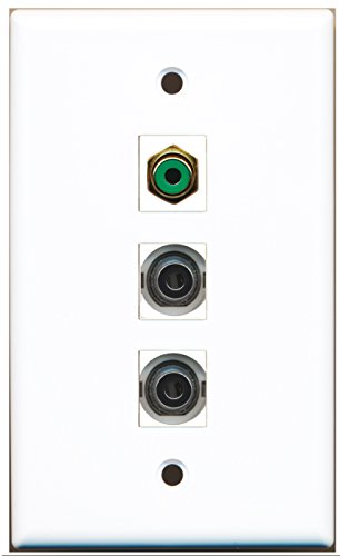 RiteAV - 1 Port RCA Green 2 Port 3.5mm Wall Plate