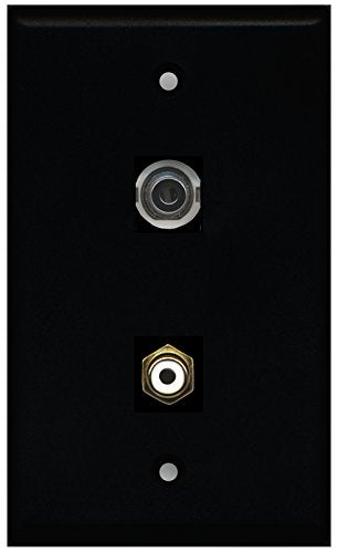RiteAV - Black 1 Port RCA White 1 Port 3.5mm Wall Plate