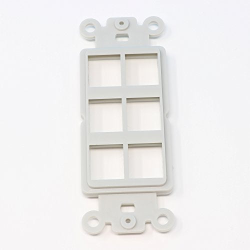 RiteAV Gray Blank 6 Port Modular Insert for Keystone Jacks