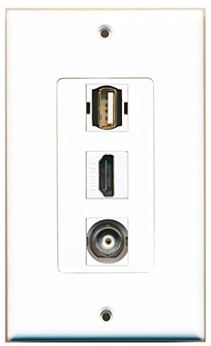 RiteAV - 1 Port HDMI and 1 Port USB A-A and 1 Port BNC Decorative Wall Plate
