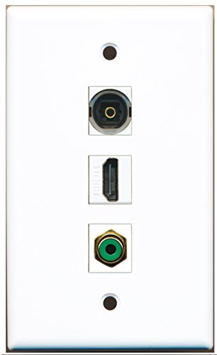 RiteAV - 1 Port HDMI 1 RCA Green 1 Toslink Wall Plate