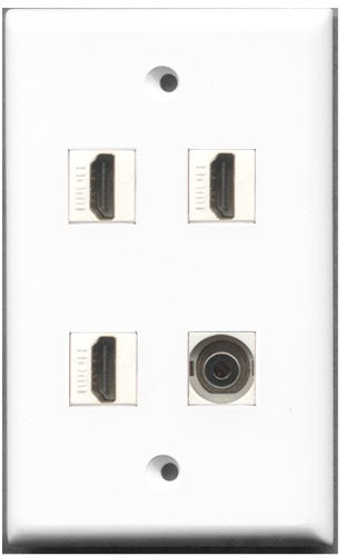 RiteAV - 3 Port HDMI 1 Port 3.5mm Wall Plate