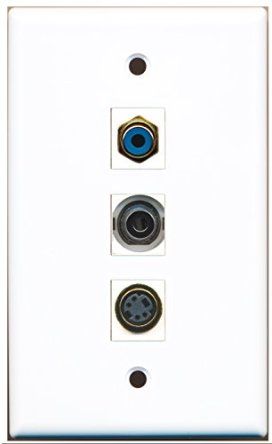 RiteAV - 1 Port RCA Blue and 1 Port S-Video and 1 Port 3.5mm Wall Plate