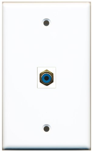 RiteAV 1 RCA Blue for Subwoofer Wall Plate Coupler Keystone Type Jack