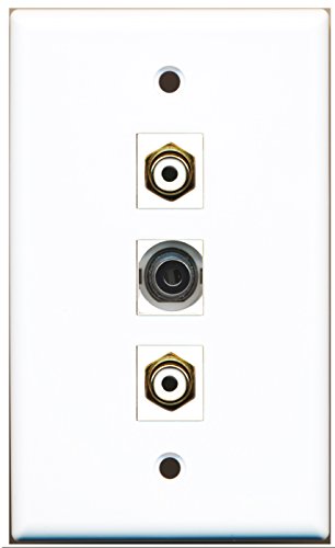 RiteAV - 2 Port RCA White and 1 Port 3.5mm Wall Plate