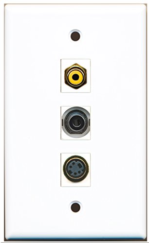 RiteAV - 1 Port RCA Yellow and 1 Port S-Video and 1 Port 3.5mm Wall Plate