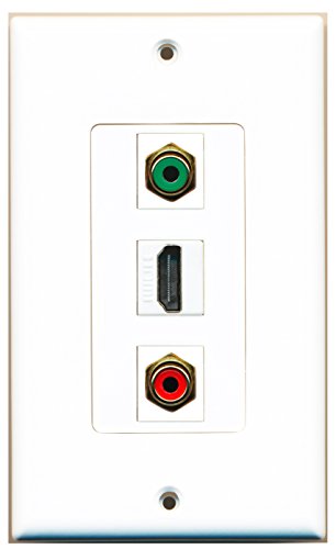 RiteAV - 1 Port HDMI 1 RCA Red 1 RCA Green Wall Plate Decorative
