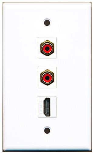 RiteAV - 1 Port HDMI 2 Port RCA Red Wall Plate