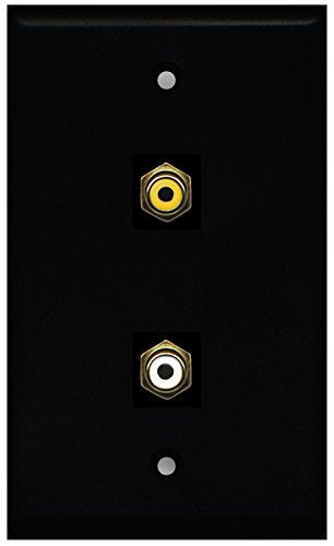 RiteAV - Black 1 Port RCA White 1 Port RCA Yellow Wall Plate