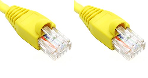 Ultra Spec Cables Pack of 2 - Yellow 2FT Cat6 Ethernet Network Cable LAN Internet Patch Cord RJ45 Gigabit