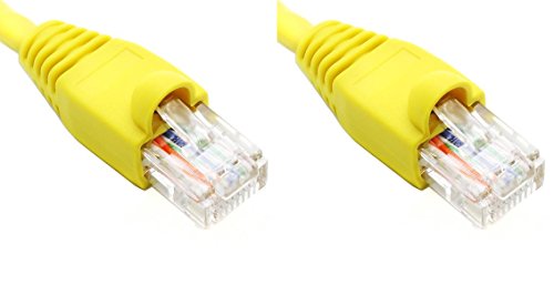 Ultra Spec Cables Pack of 2 - Yellow 2FT Cat6 Ethernet Network Cable LAN Internet Patch Cord RJ45 Gigabit