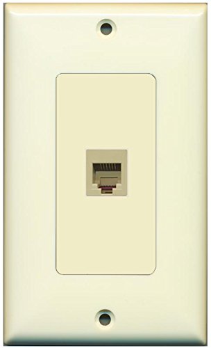RiteAV - 1 RJ11/RJ12 Beige Ivory Phone Coupler Wall Plate Decorative