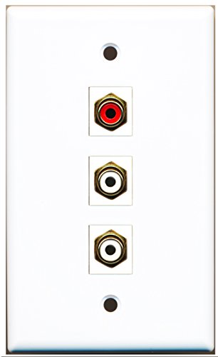 RiteAV - 1 Port RCA Red 2 Port RCA White Wall Plate