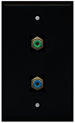 RiteAV - Black 1 Port RCA Green 1 Port RCA Blue Wall Plate