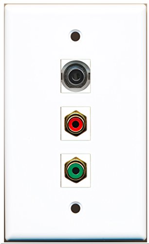 RiteAV - 1 Port RCA Red and 1 Port RCA Green and 1 Port 3.5mm Wall Plate