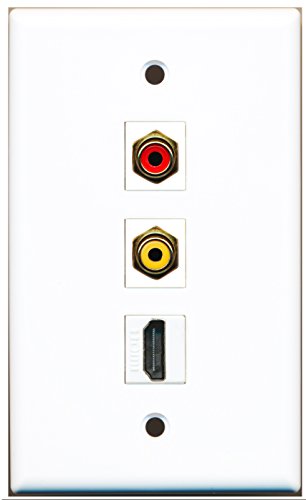 RiteAV - 1 Port HDMI and 1 Port RCA Red and 1 Port RCA Yellow Wall Plate