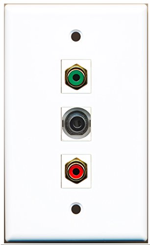RiteAV - 1 Port RCA Red and 1 Port RCA Green and 1 Port 3.5mm Wall Plate