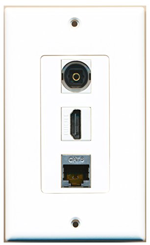 RiteAV - 1 Port HDMI and 1 Port Shielded Cat6 Ethernet and 1 Port Toslink Decorative Wall Plate