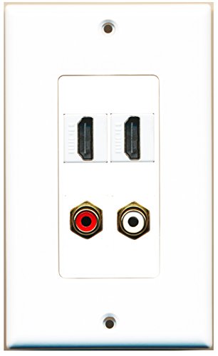 RiteAV - 2 Port HDMI 1 Port RCA Red 1 Port RCA White Wall Plate Decorative