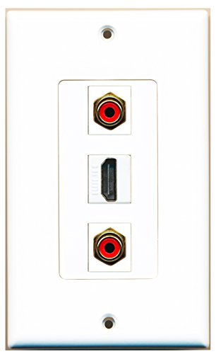 RiteAV - 1 Port HDMI 2 Port RCA Red Wall Plate Decorative
