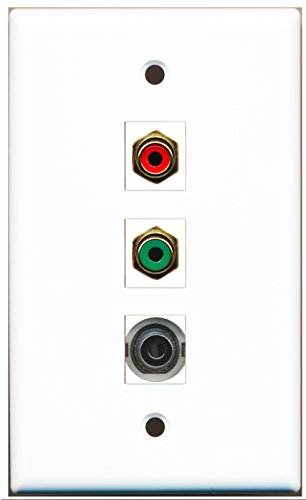 RiteAV - 1 Port RCA Red and 1 Port RCA Green and 1 Port 3.5mm Wall Plate