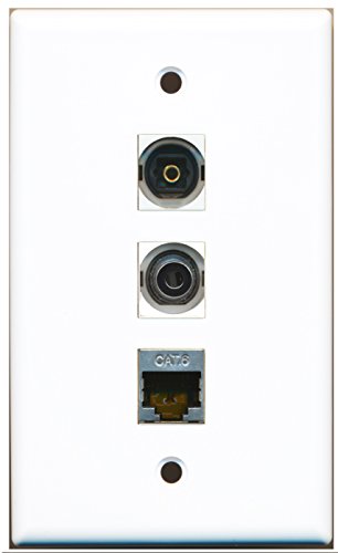 RiteAV - 1 Port Shielded Cat6 Ethernet and 1 Port Toslink and 1 Port 3.5mm Wall Plate