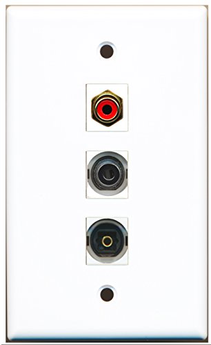 RiteAV - 1 Port RCA Red and 1 Port Toslink and 1 Port 3.5mm Wall Plate